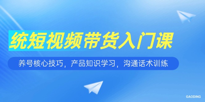 短视频带货入门课，养号核心技巧，产品知识学习，沟通话术训练9-91创业网